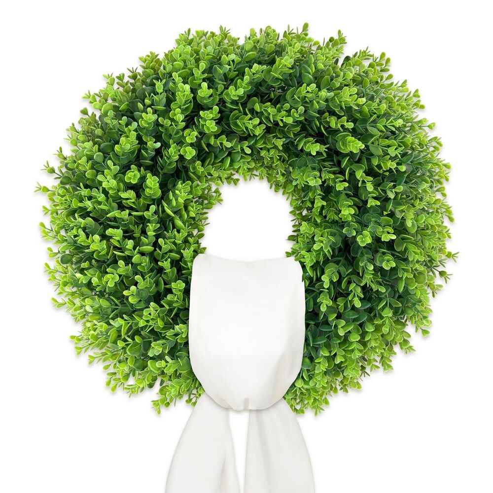 IDOGliitte+ 22 Inch Boxwood Wreath with Bow